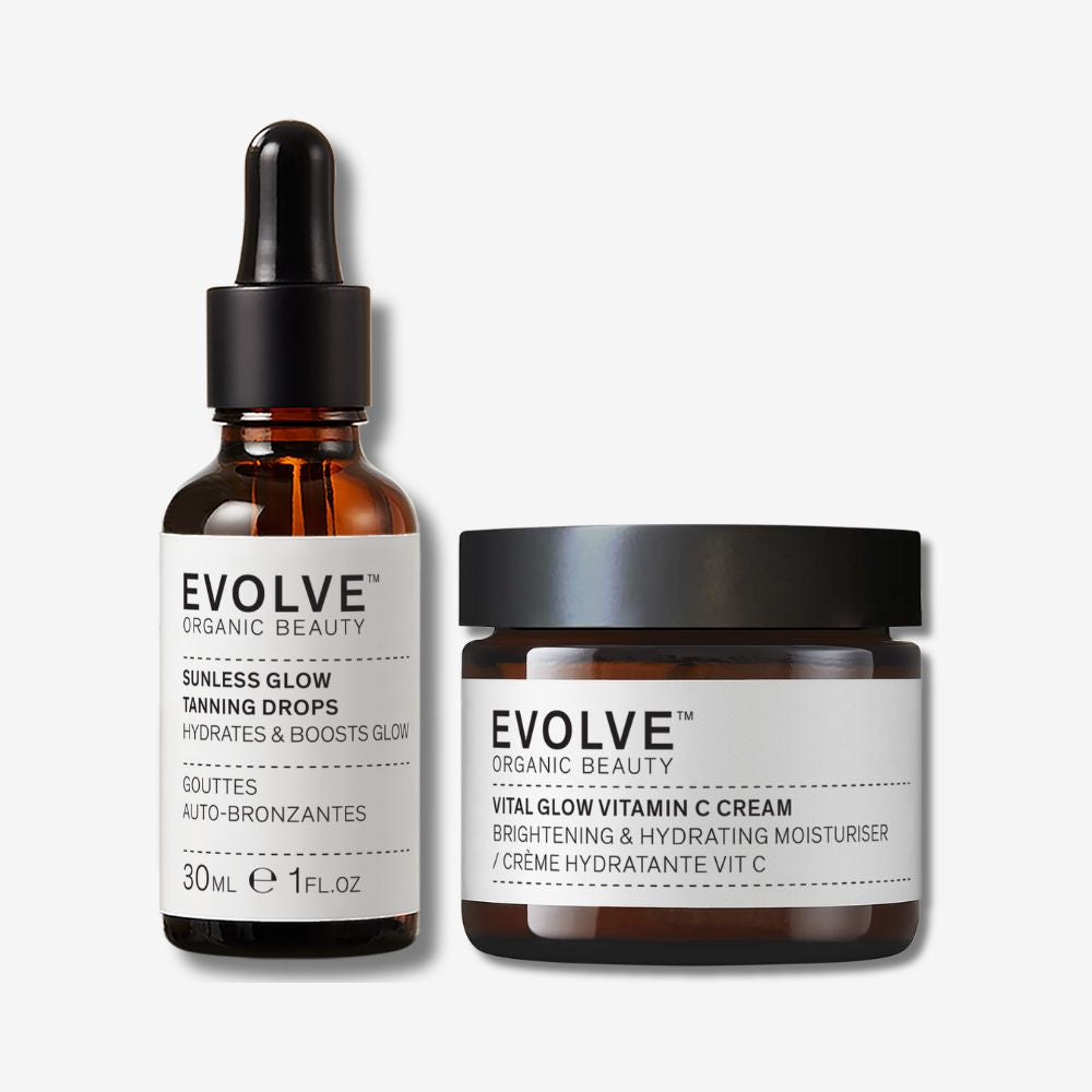 Evolve Organic Beauty Gift Set / Bundle Glow Without the Sun Duo