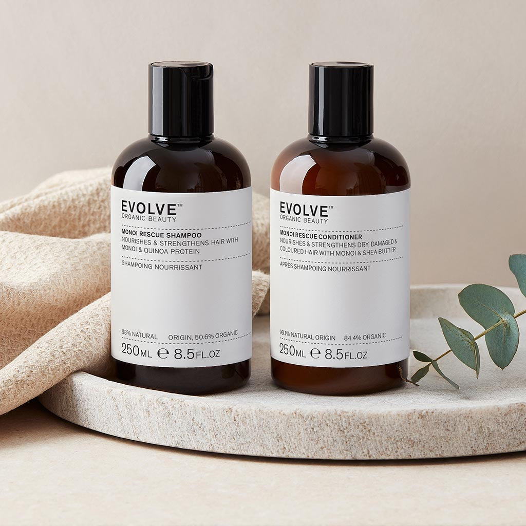 Evolve Organic Beauty Hair Care Monoi Rescue Shampoo & Conditioner Duo