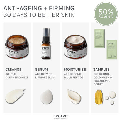 Evolve Organic Beauty Gift Set / Bundle Age Defying &amp; Firming 30-Days Trial Kit