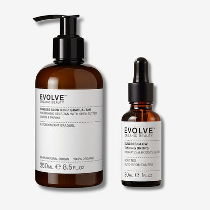 Evolve Organic Beauty Gift Set / Bundle Sunless Glow Head-to-Toe Duo