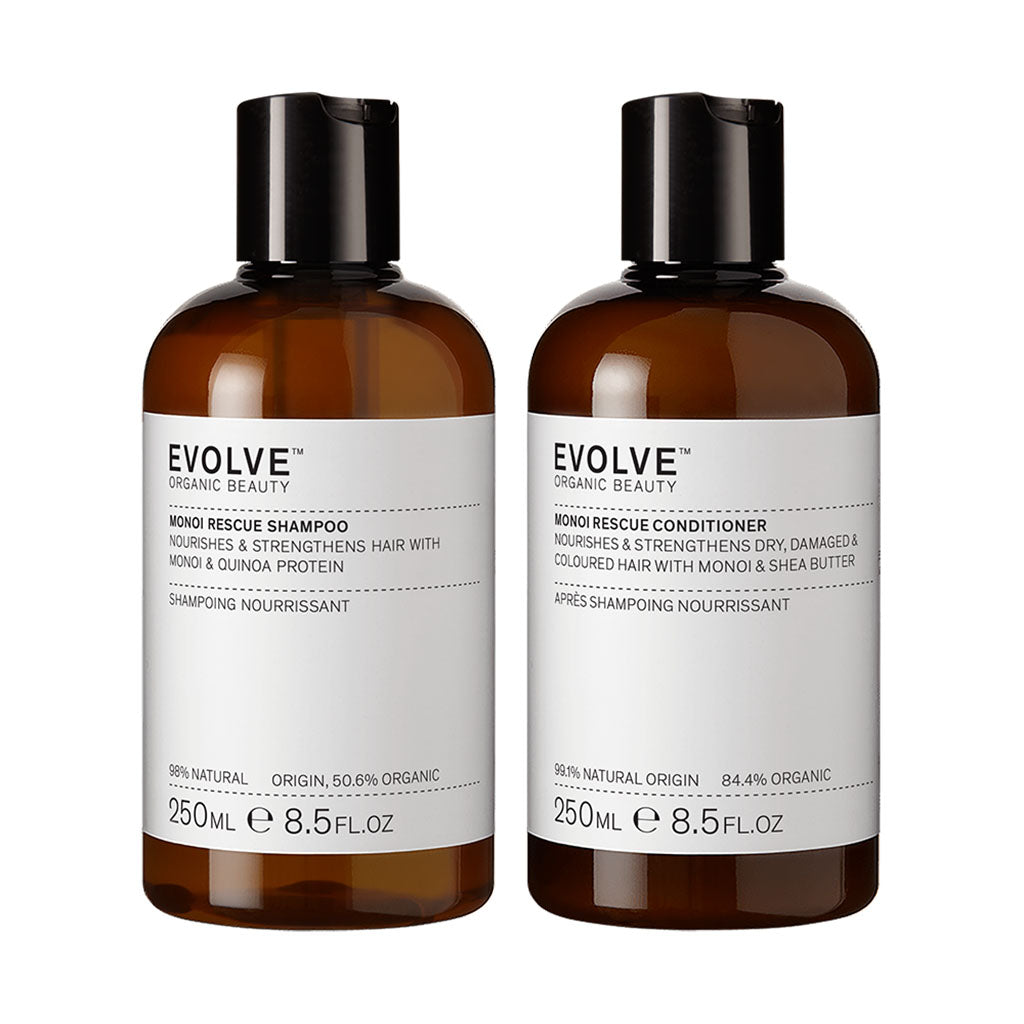 Evolve Organic Beauty Hair Care Monoi Rescue Shampoo &amp; Conditioner Duo