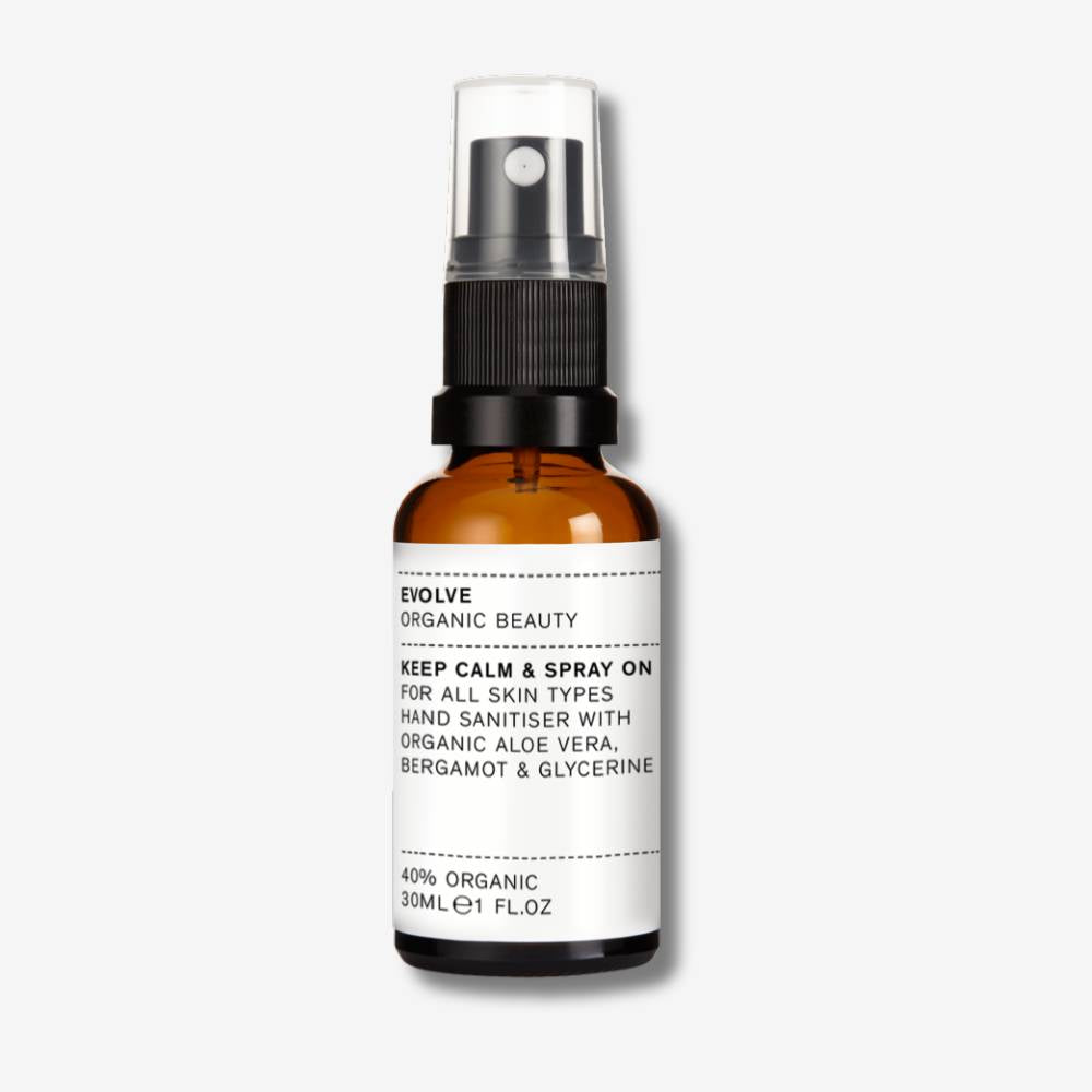 Evolve Organic Beauty Hand Sanitizer Keep Calm &amp; Spray On Hand Cleanser - Travel Size