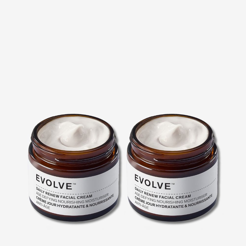 Evolve Organic Beauty Moisturizer Daily Renew Facial Cream Duo